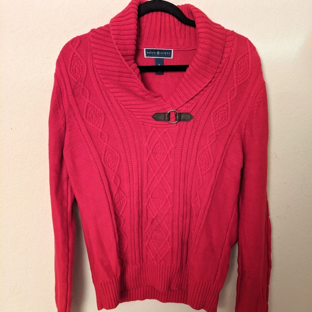 Karen Scott Red Sweater Size M